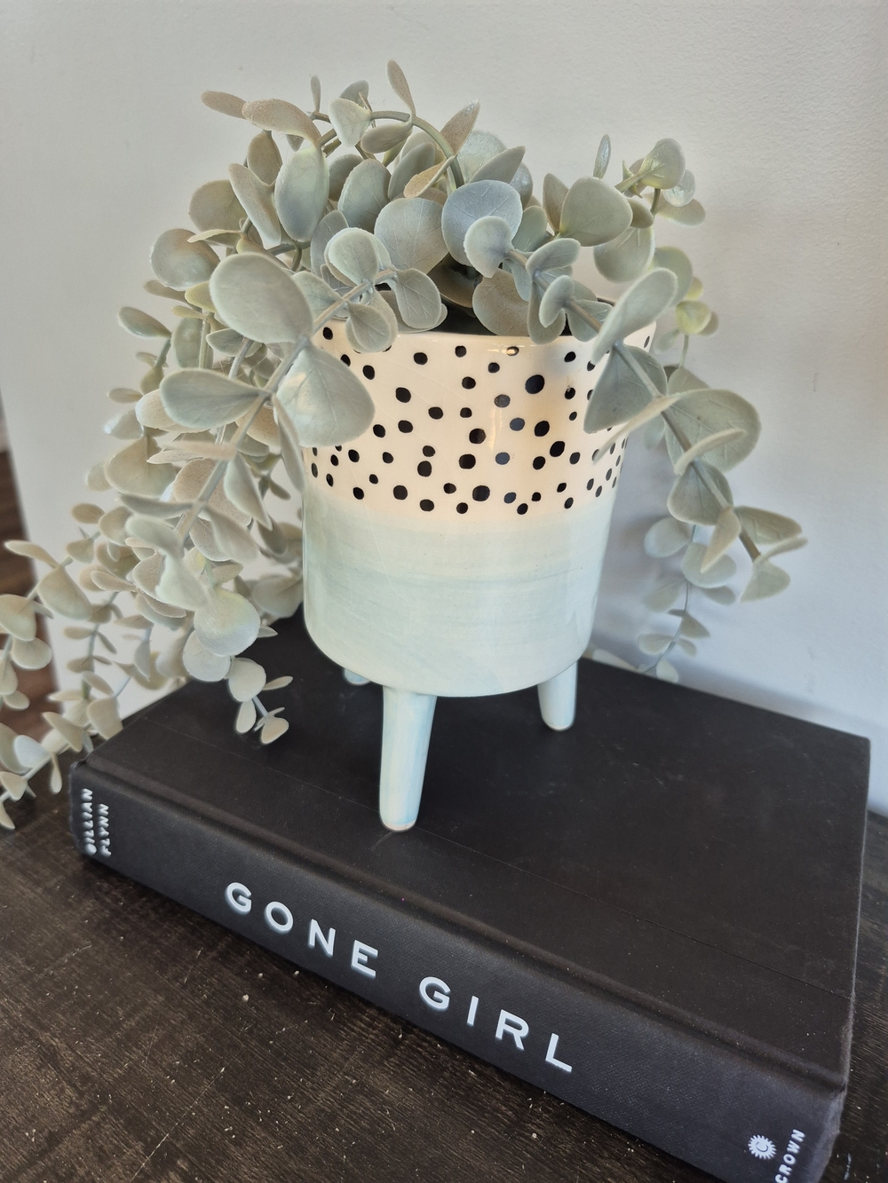 Polka Dot Two-Tone Ceramic Planter - Spotty Blue 5.5" Bahne